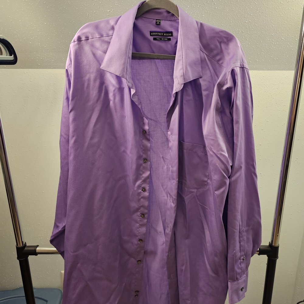 Geoffrey Beene Purple Dress Shirt Long-Sleeved Classic